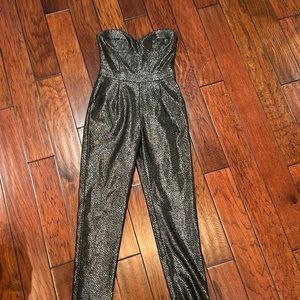 Gorgeous strapless shimmery black jumpsuit!